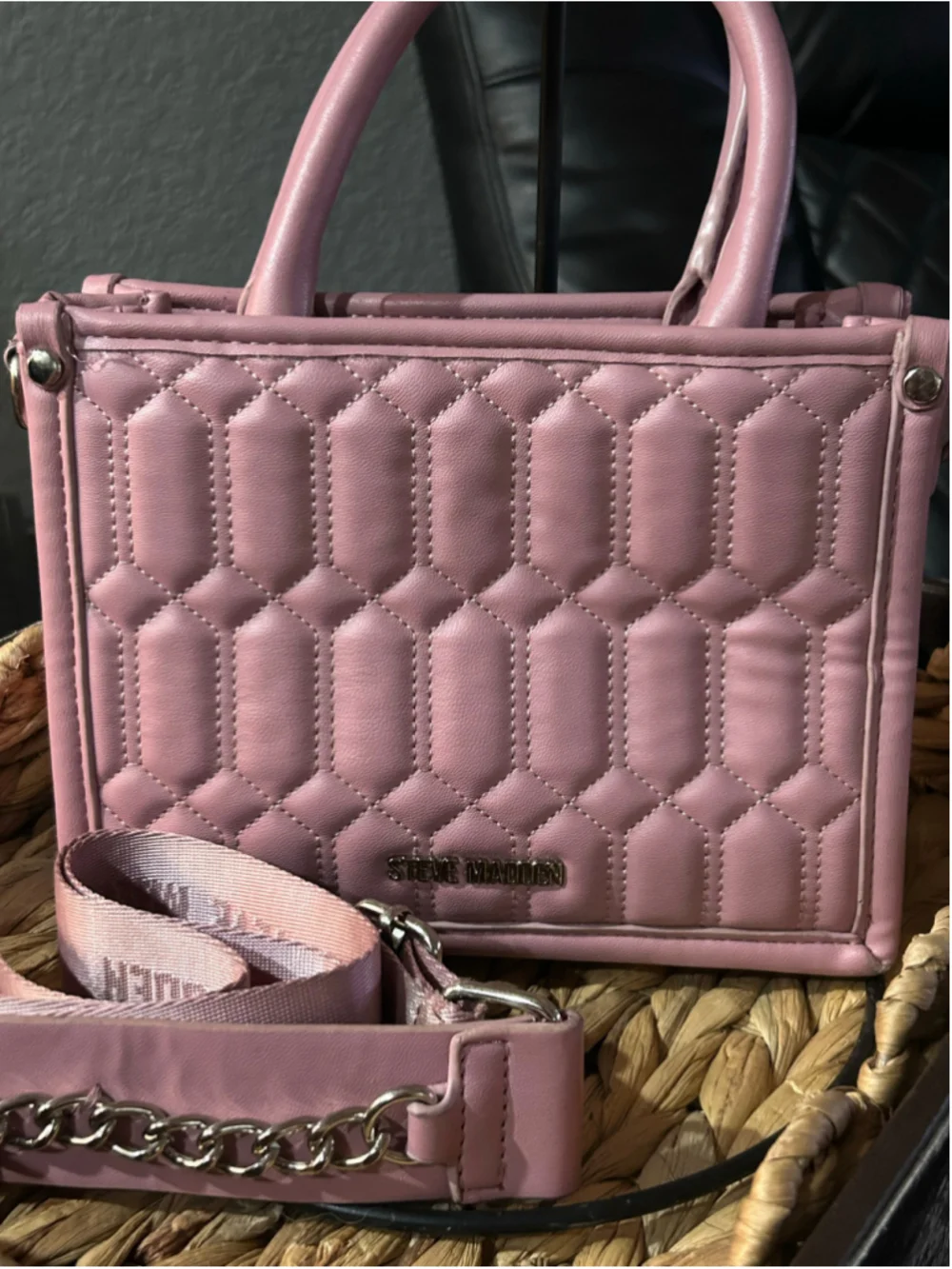 Women's Steve Madden Quilted Satchel Bag, One Size, Pink